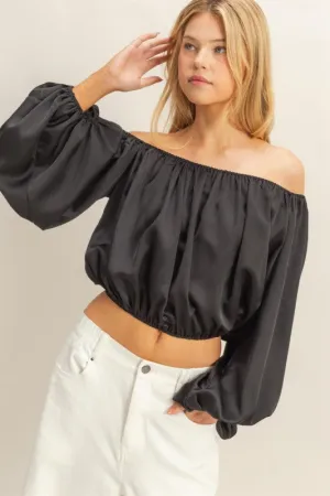 Low - waisted Ellie Elegant Off-shoulder Blouse With Balloon Sleeves Ellie Elegant Off-shoulder Blouse With Balloon Sleeves SeamFreeShoulders