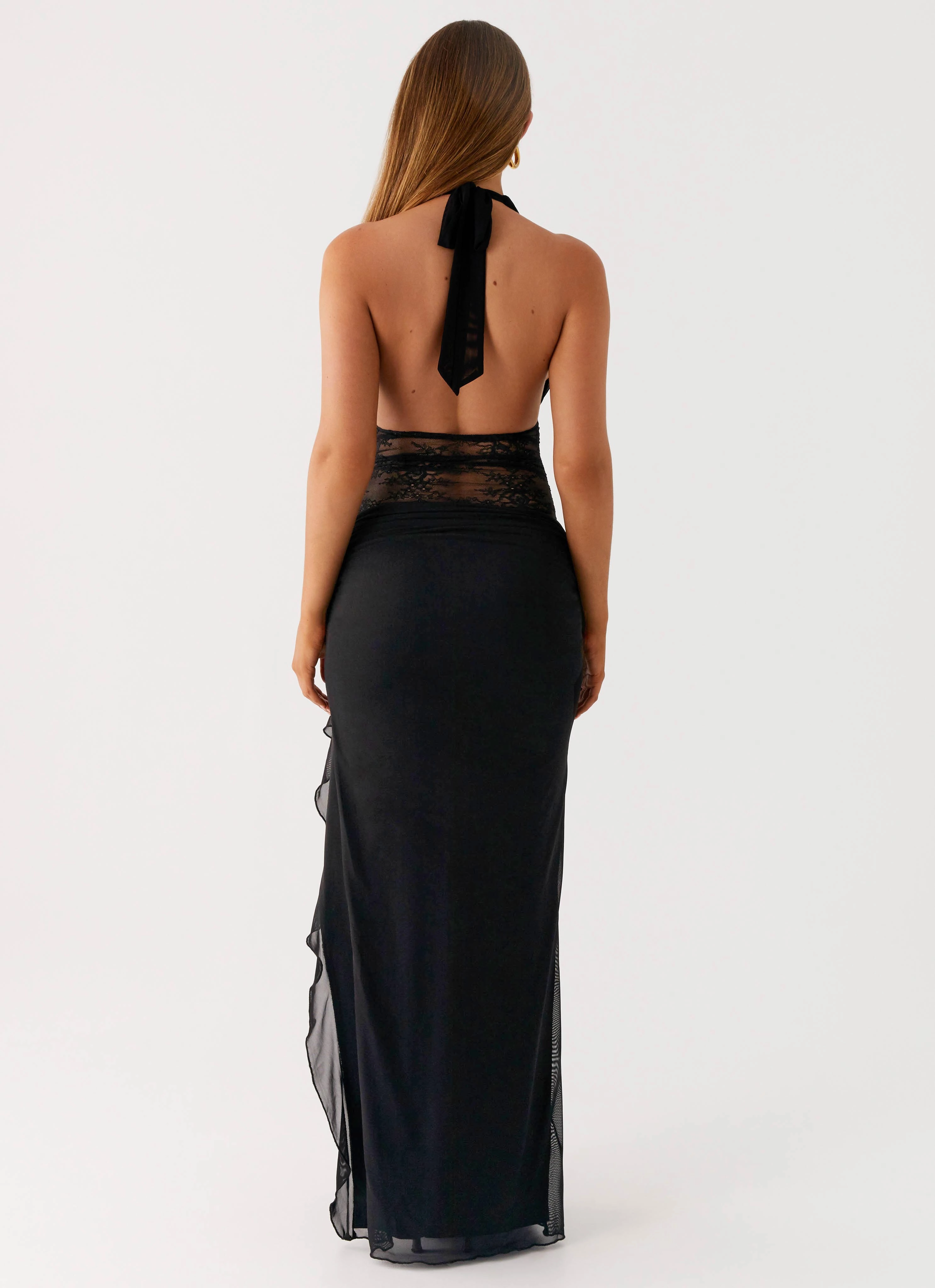 Wrenna Halter Neck Maxi Dress - Black Effortless Comfort