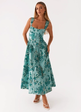 Low Waist Emmalina Midi Dress - Cloud Nine Floral Emmalina Midi Dress - Cloud Nine Floral Street Motion