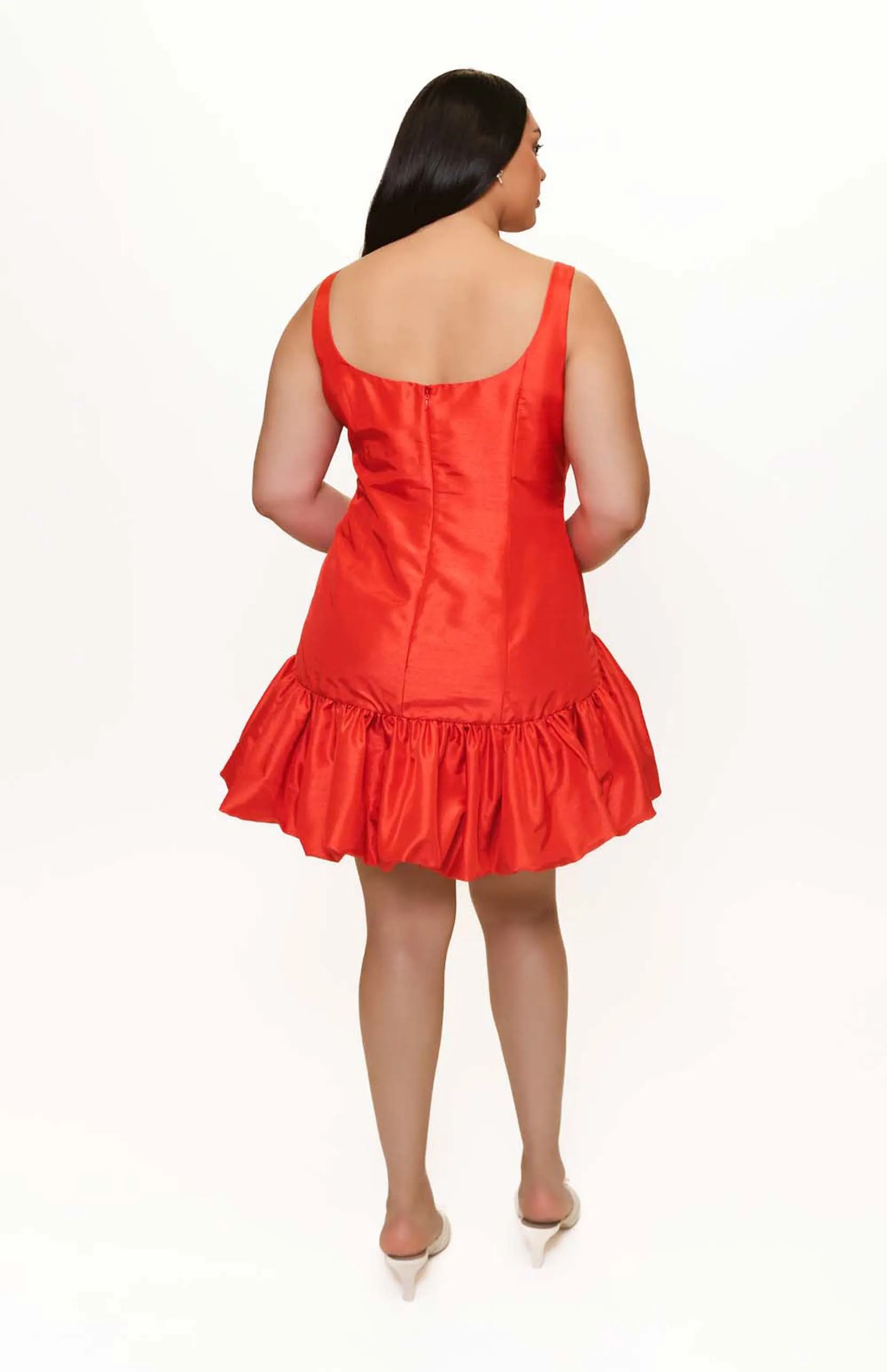 Adjustable Straps Lowry Dress in Poppy Red