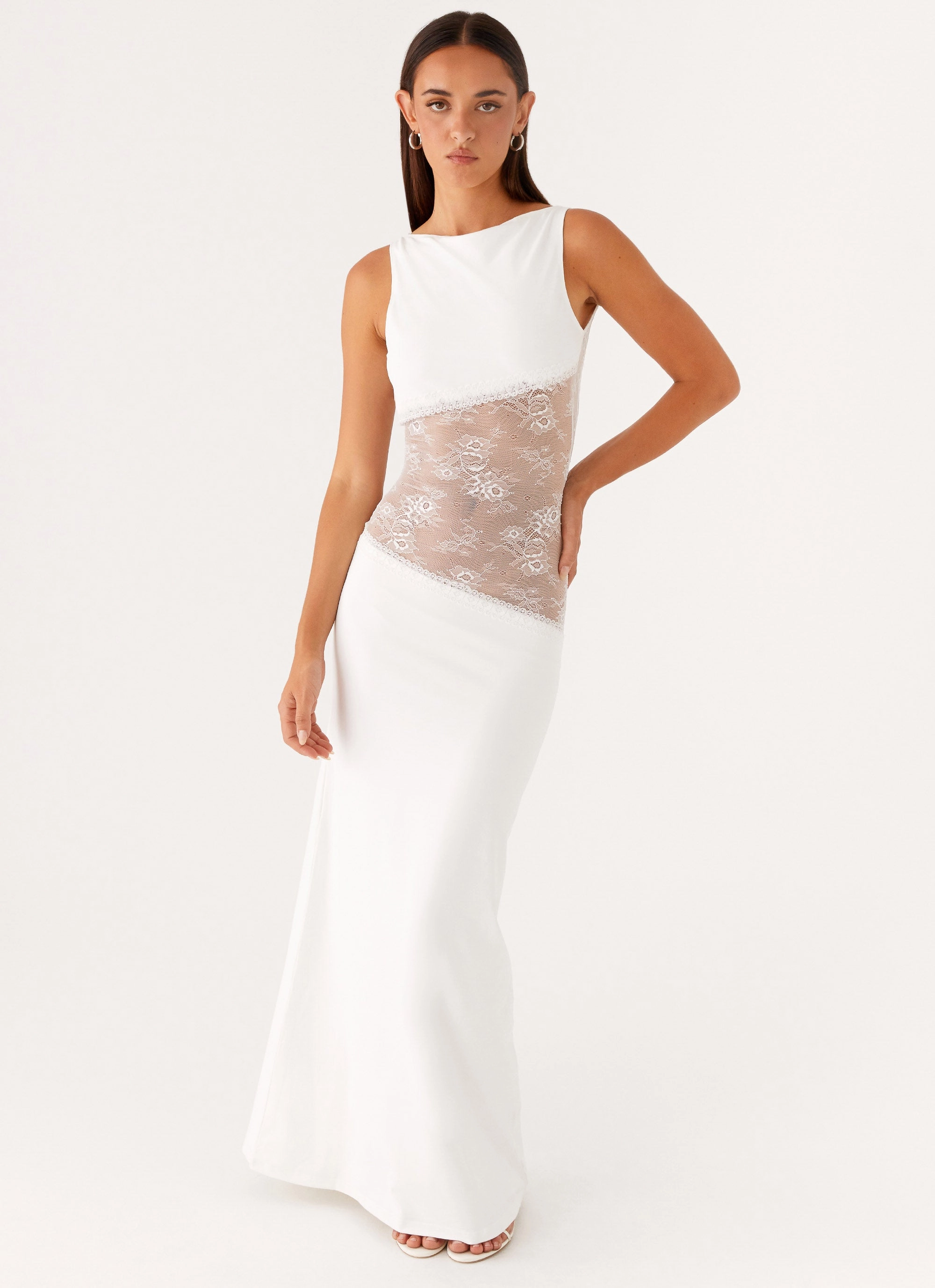 Lucinda Maxi Dress - White Edgy Look