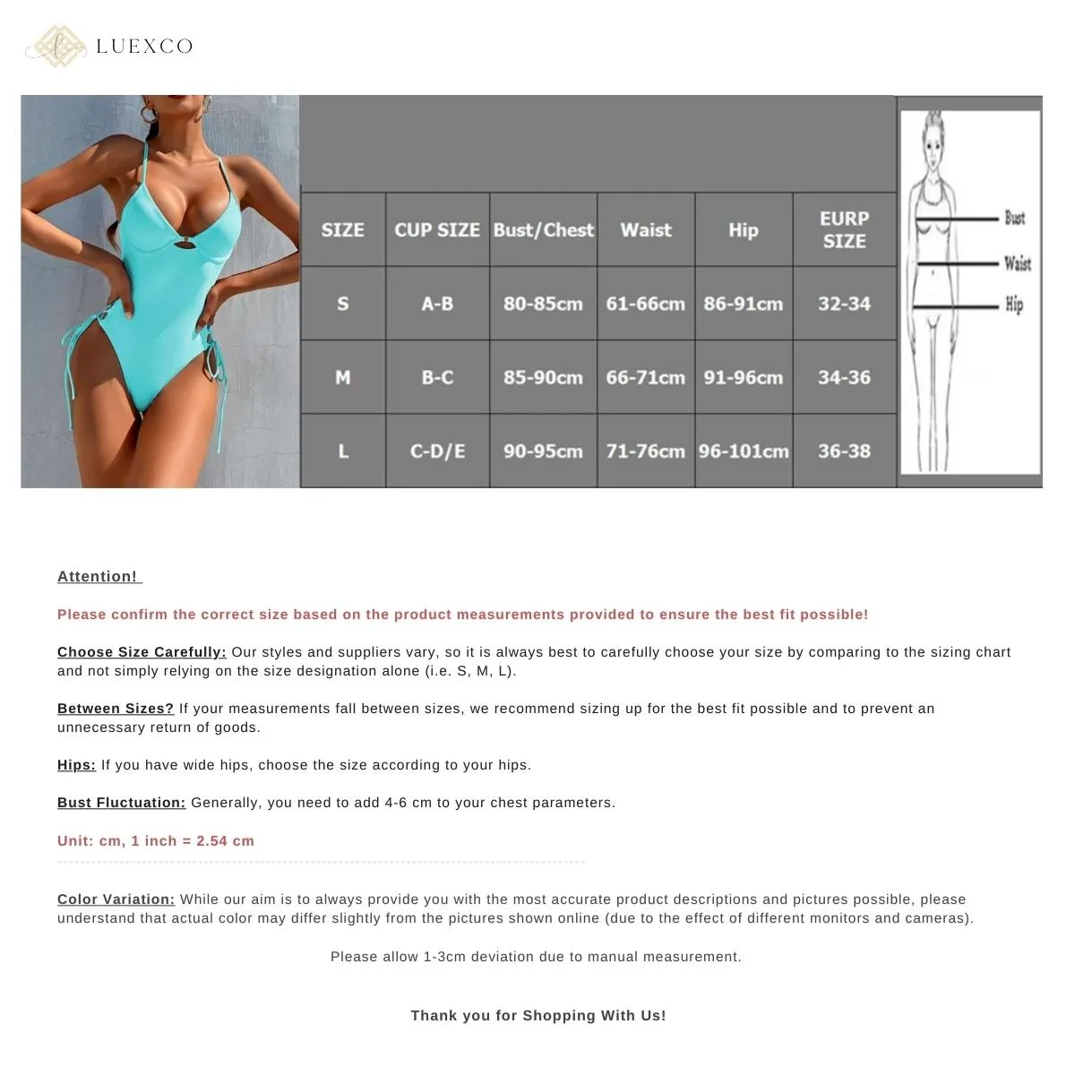 Luexco One Piece Tie-Up Swimsuit Bikini