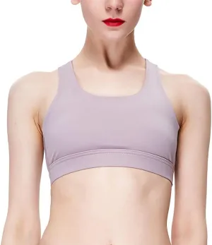 Lukitty Women Sport Yoga Bra High Impact Fitness Workout Gym Running Mesh Tops