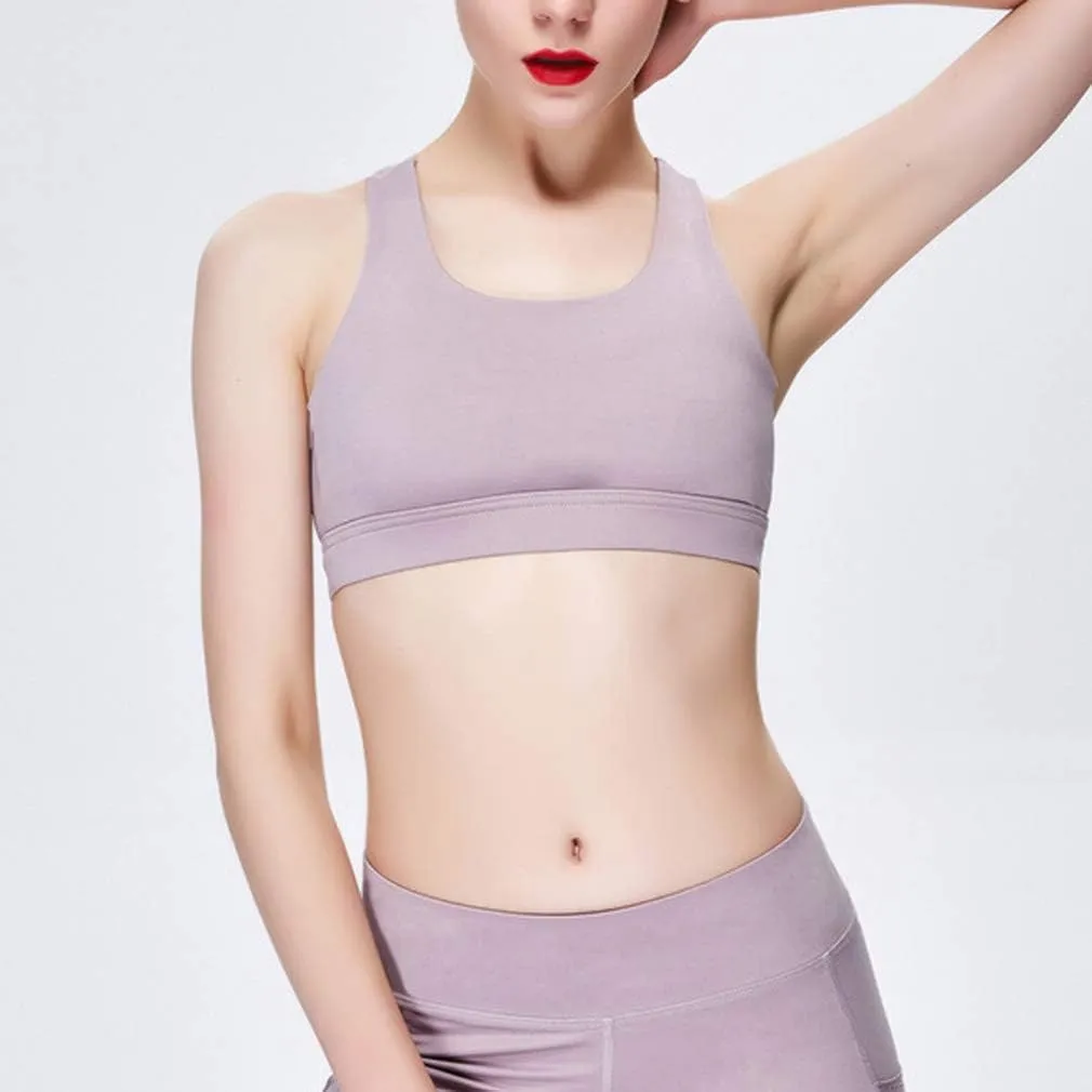 Lukitty Women Sport Yoga Bra High Impact Fitness Workout Gym Running Mesh Tops