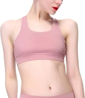 Lukitty Women Sport Yoga Bra High Impact Fitness Workout Gym Running Mesh Tops