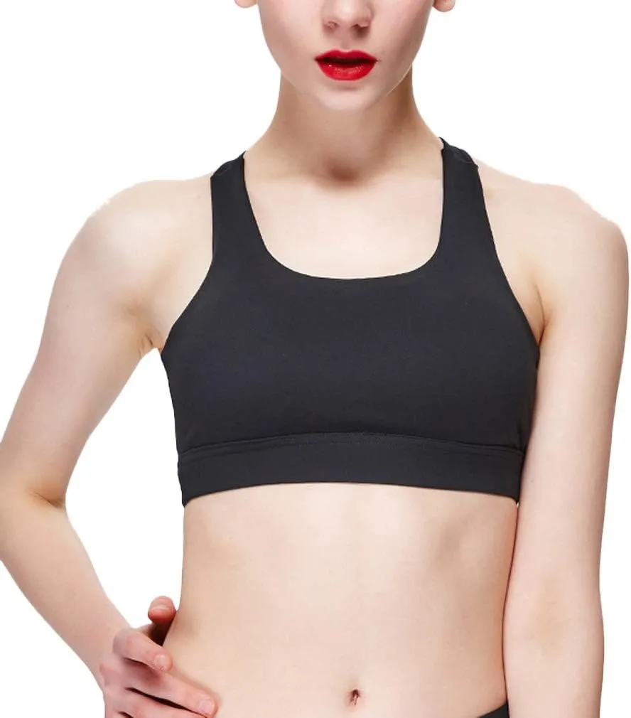 Lukitty Women Sport Yoga Bra High Impact Fitness Workout Gym Running Mesh Tops