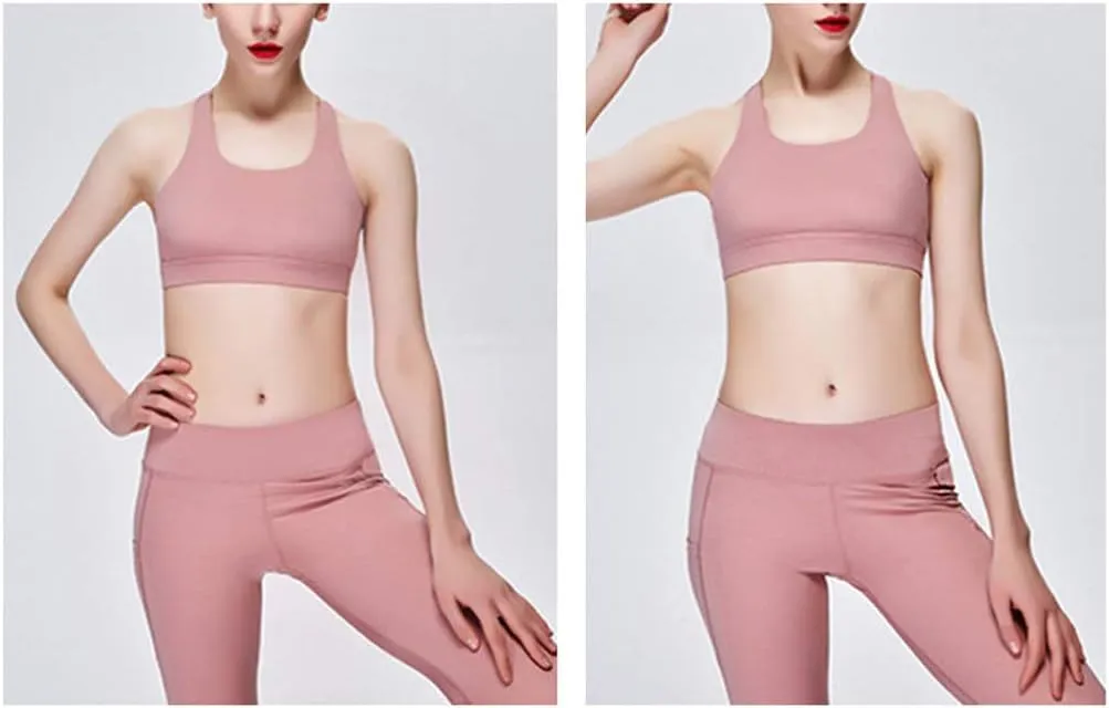 Lukitty Women Sport Yoga Bra High Impact Fitness Workout Gym Running Mesh Tops