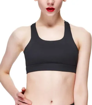 Lukitty Women Sport Yoga Bra High Impact Fitness Workout Gym Running Mesh Tops