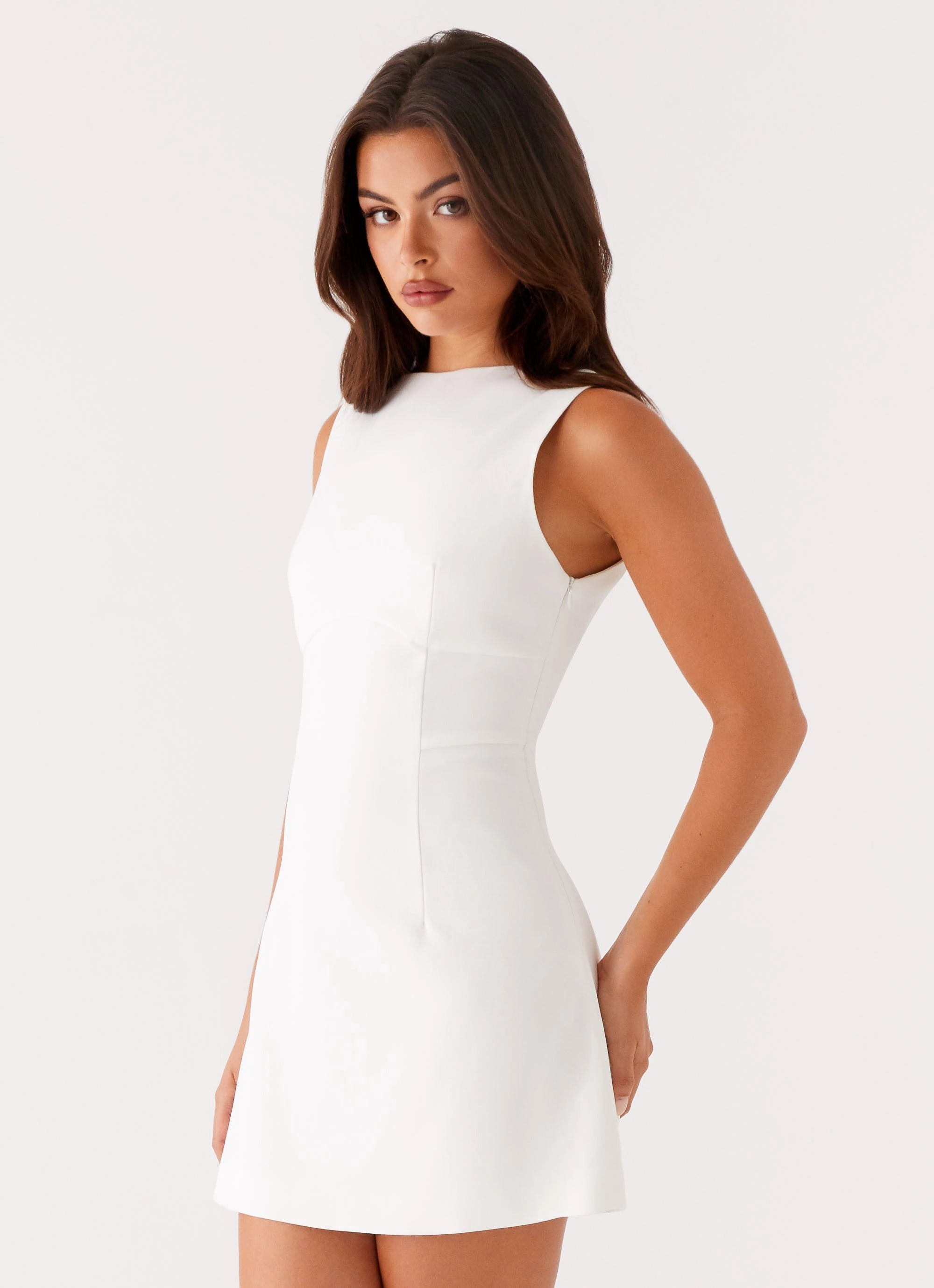 Smart Casual Lulita Mini Dress - White