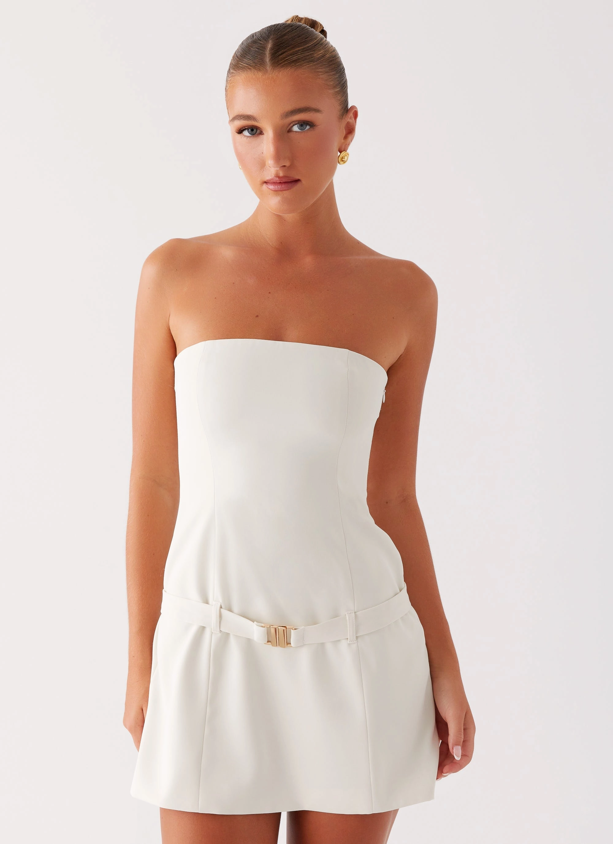 Smooth silhouette Lume Strapless Mini Dress - Ivory