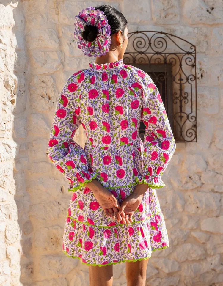 Mid Season Luna Mini Dress in Neon Camelia