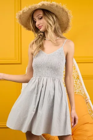 Luxe Fabric Isla Eyelet Woven Sleeveless Elasticized Mini Dress S-XL Fall Flow Subtle Comfort Isla Eyelet Woven Sleeveless Elasticized Mini Dress S-XL
