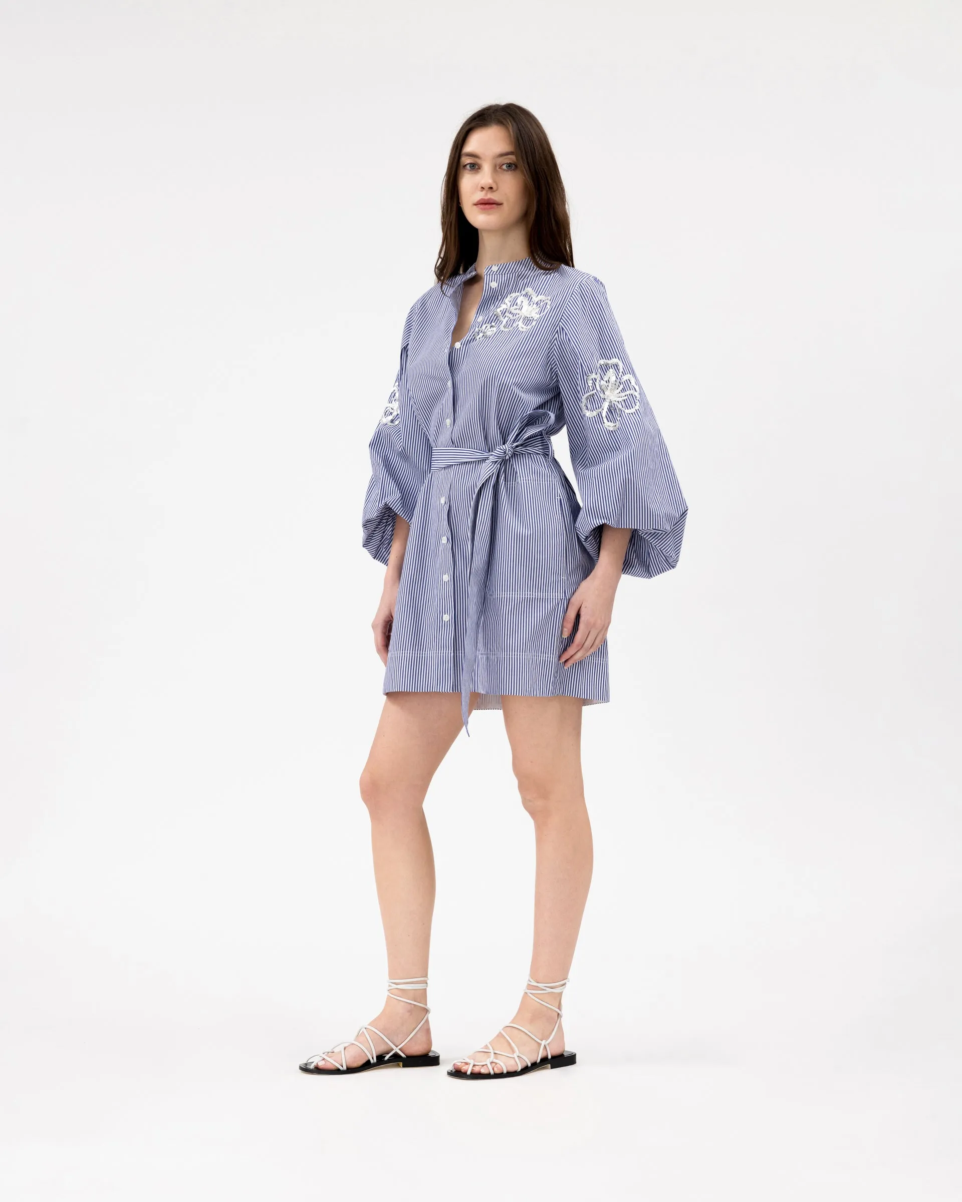 Outfit Boost Slit Detail Madelyn Stripe Dress