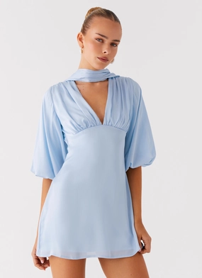Luxe Piece Mary Mini Dress - Blue Smart and Chic Mary Mini Dress - Blue