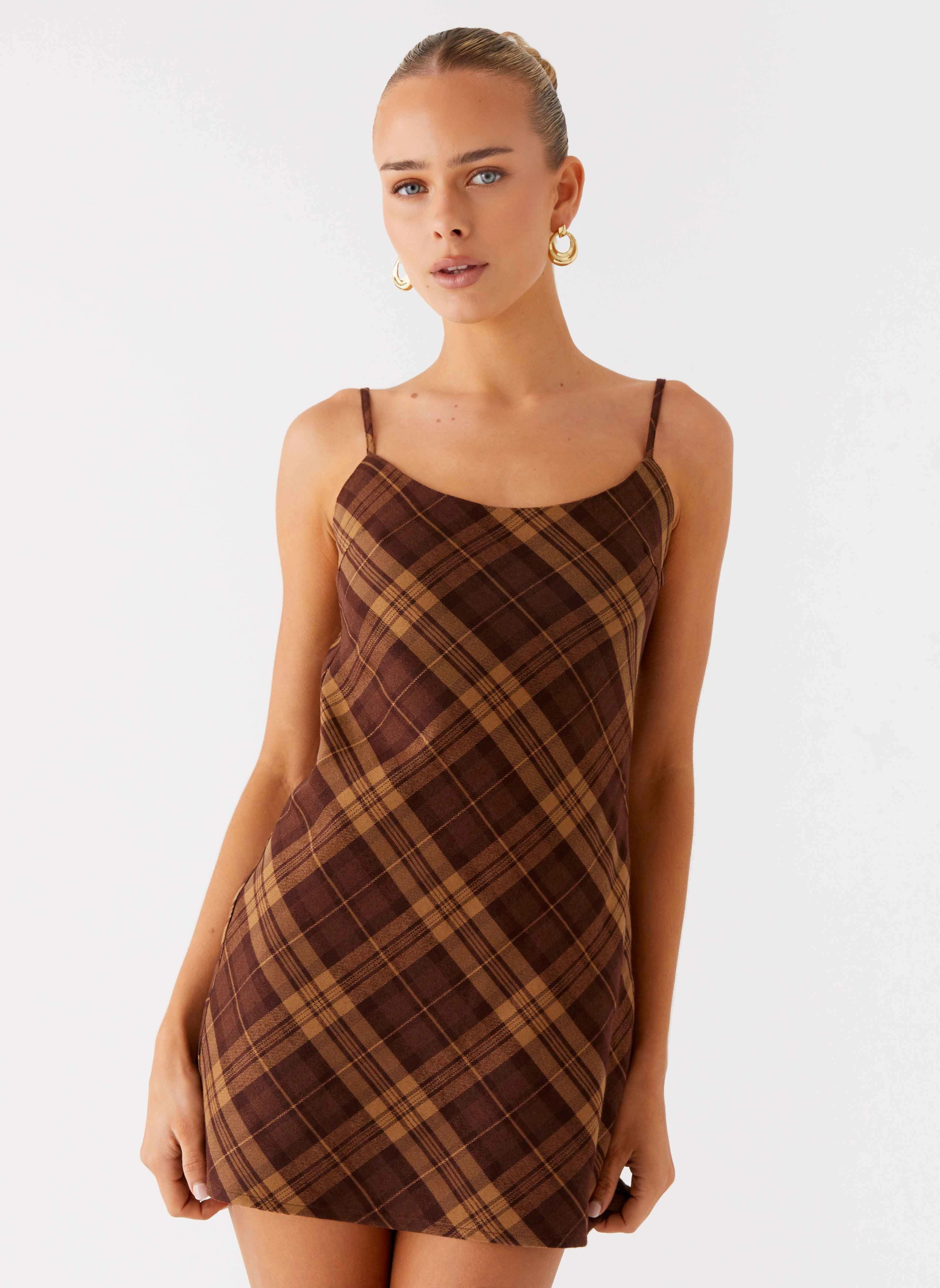Morning Glow Radio Star Mini Dress - Plaid