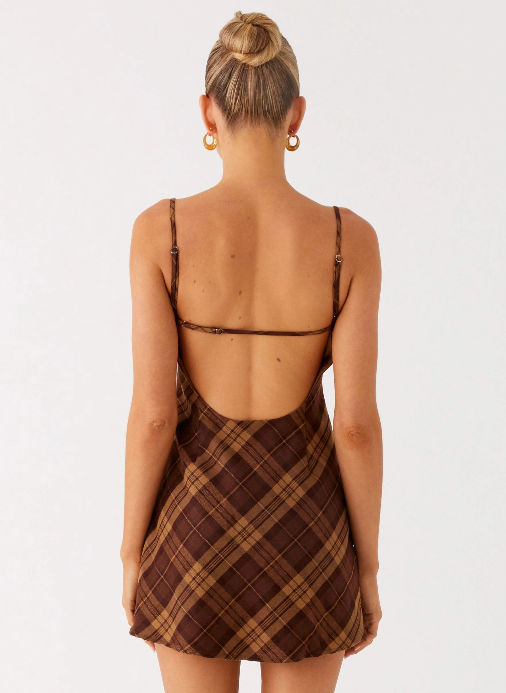 Textured Flow Tailored Comfort Radio Star Mini Dress - Plaid