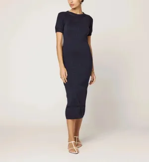 Luxurious Fabric Morisette Midi Dress | Midnight Blue Morisette Midi Dress | Midnight Blue Boho Tone Bless Touch