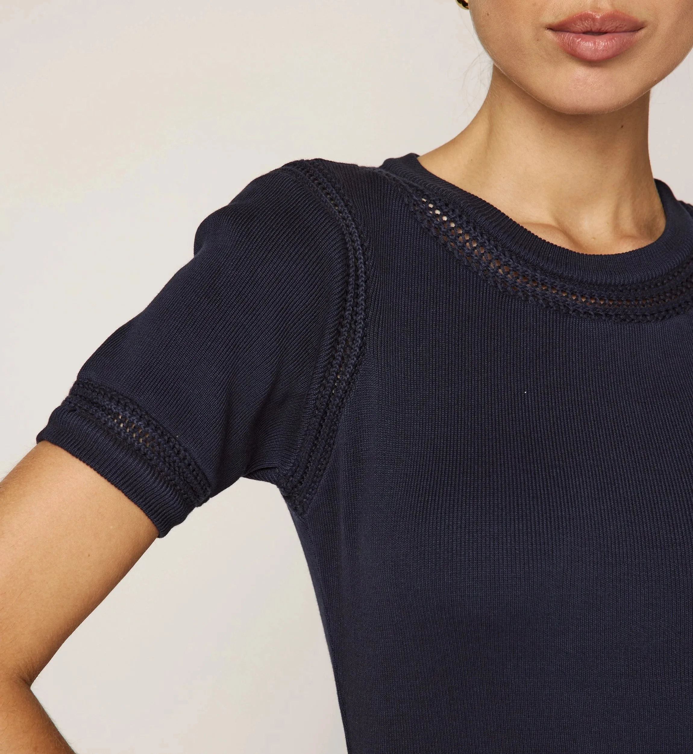 Spring Mood Vibrant pattern Morisette Midi Dress | Midnight Blue