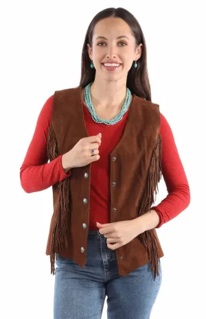 Luxury Cut Scully Womens Snap Front Fringe Cafe Brown Leather Leather Vest Scully Womens Snap Front Fringe Cafe Brown Leather Leather Vest Perfect Fit Waist