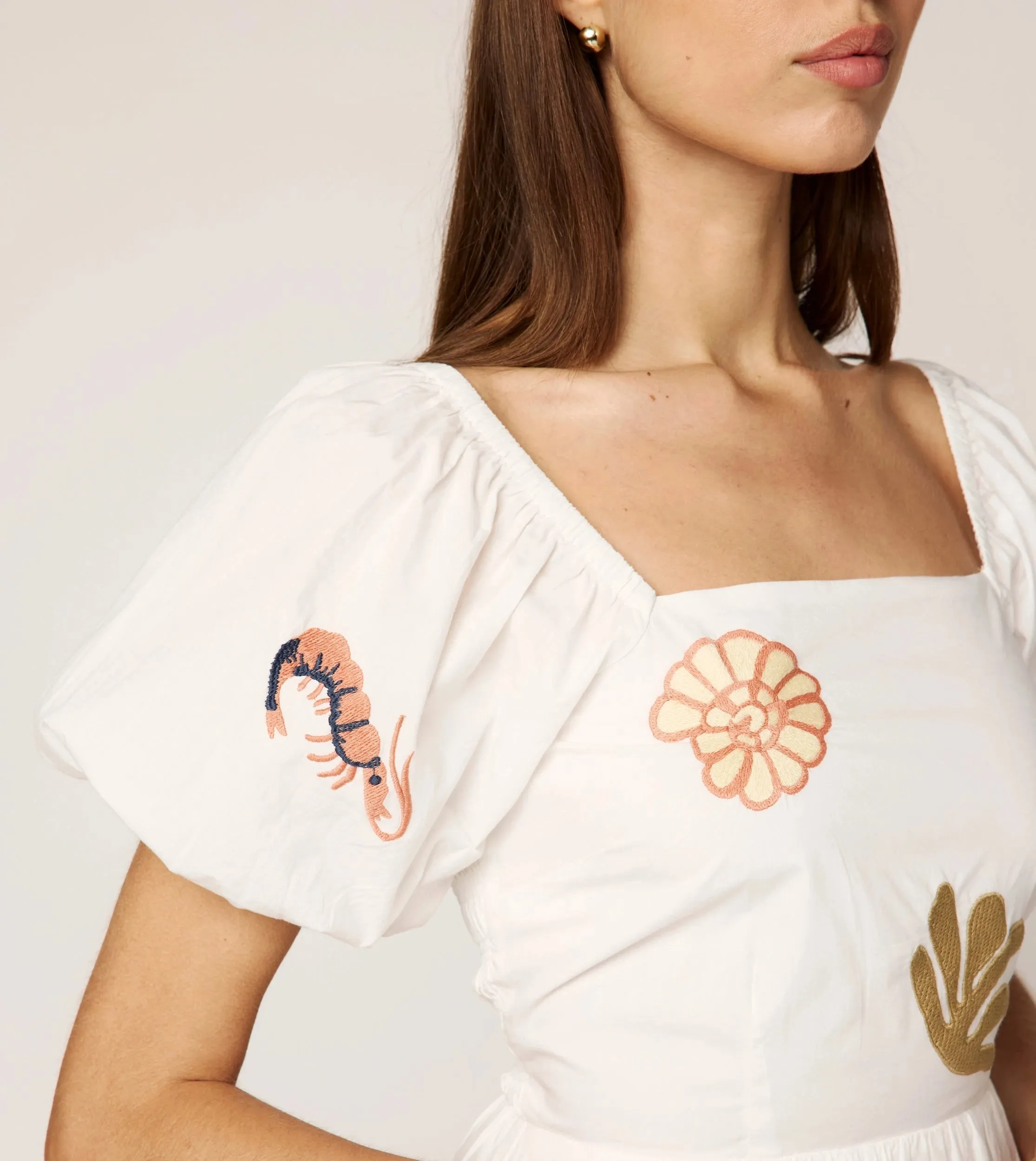 Flora Mini Dress | Ivory Multi Soft Drape Formal Wear