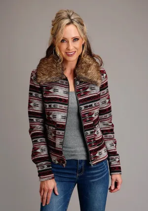 Luxury Look Stetson Womens Blanket Zip Red Poly/Wool Jacket Stetson Womens Blanket Zip Red Poly/Wool Jacket Durable Minimalist Style Party Look