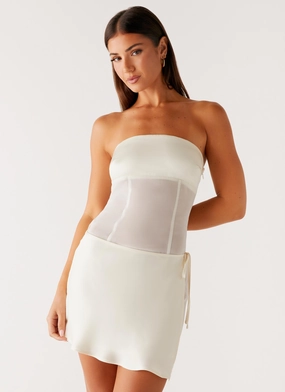 Luxury Outfit Philomena Mini Dress - Off White Philomena Mini Dress - Off White Mood Booster