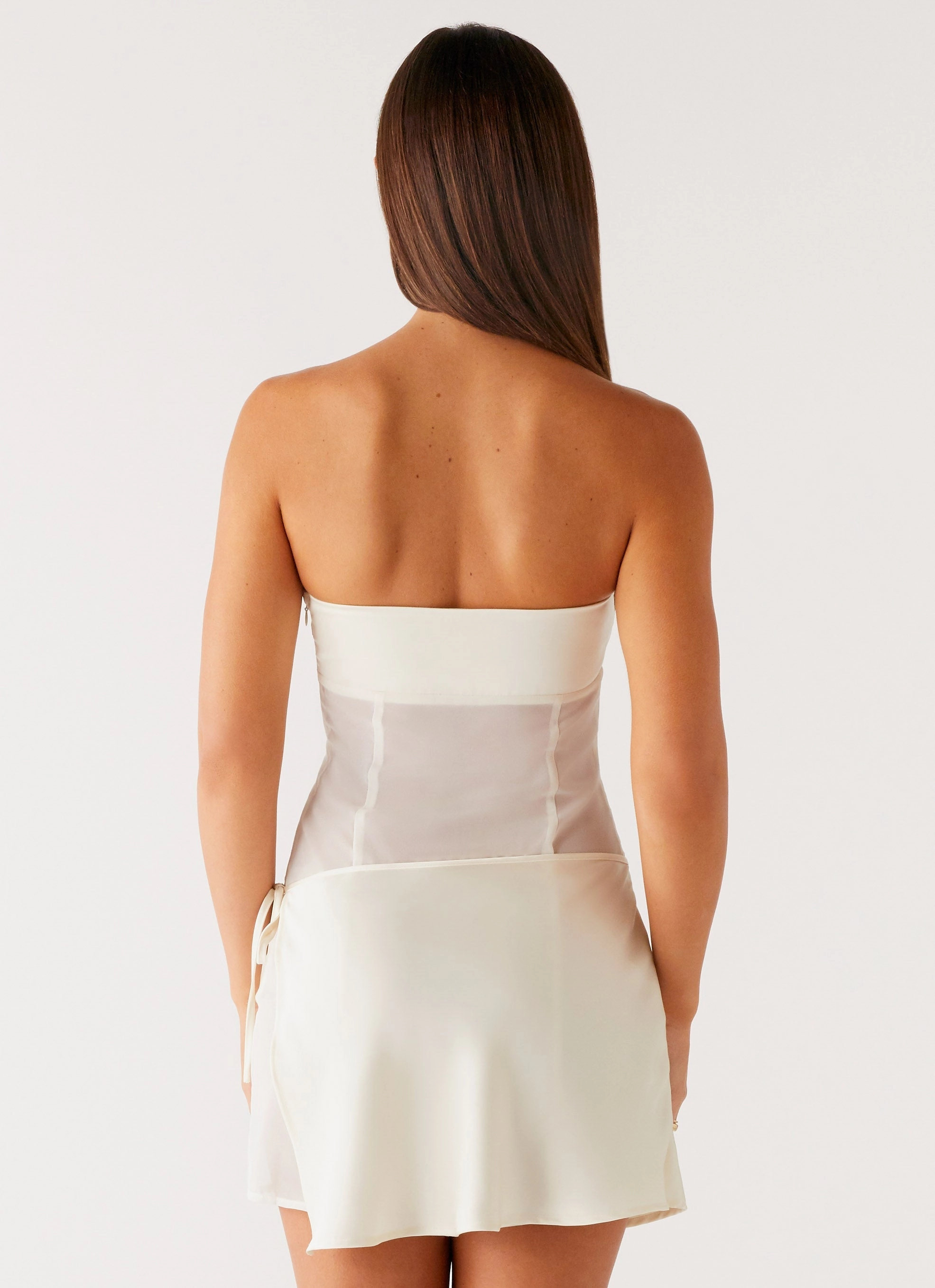 Philomena Mini Dress - Off White Delicate Lines Beauty Zone