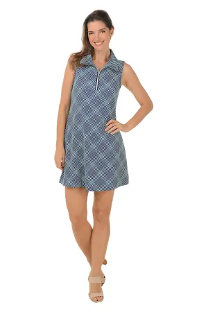 Machine wash Navy Gingham UPF50  Sleeveless Dress Navy Gingham UPF50  Sleeveless Dress Occasion Ready