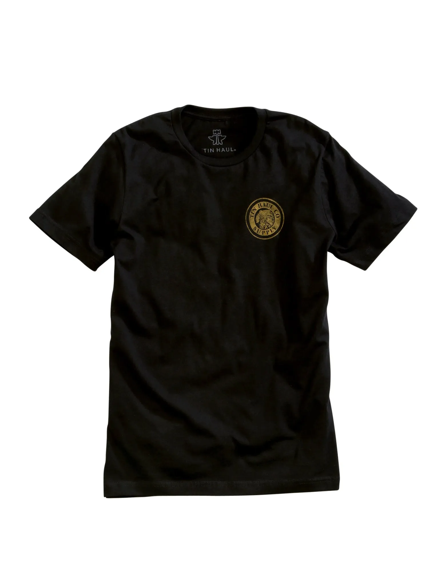 Tin Haul Unisex Black 100% Cotton Indian Head S/S T-Shirt Thermoregulating Fabric Thermal regulation