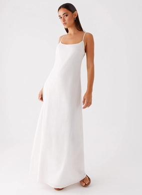 Madeleine Scoop Neck Maxi Dress - Off White Fashionable Comfort Wear Madeleine Scoop Neck Maxi Dress - Off White Celebrity-Inspired Chilly Comfort