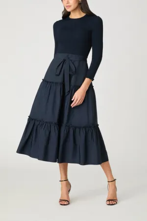 Magda Knit Dress in Navy Cozy Wear Chic and Stylish Ombre-Effect Magda Knit Dress in Navy