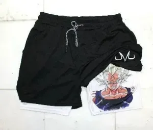Majin Black and White Gym Shorts