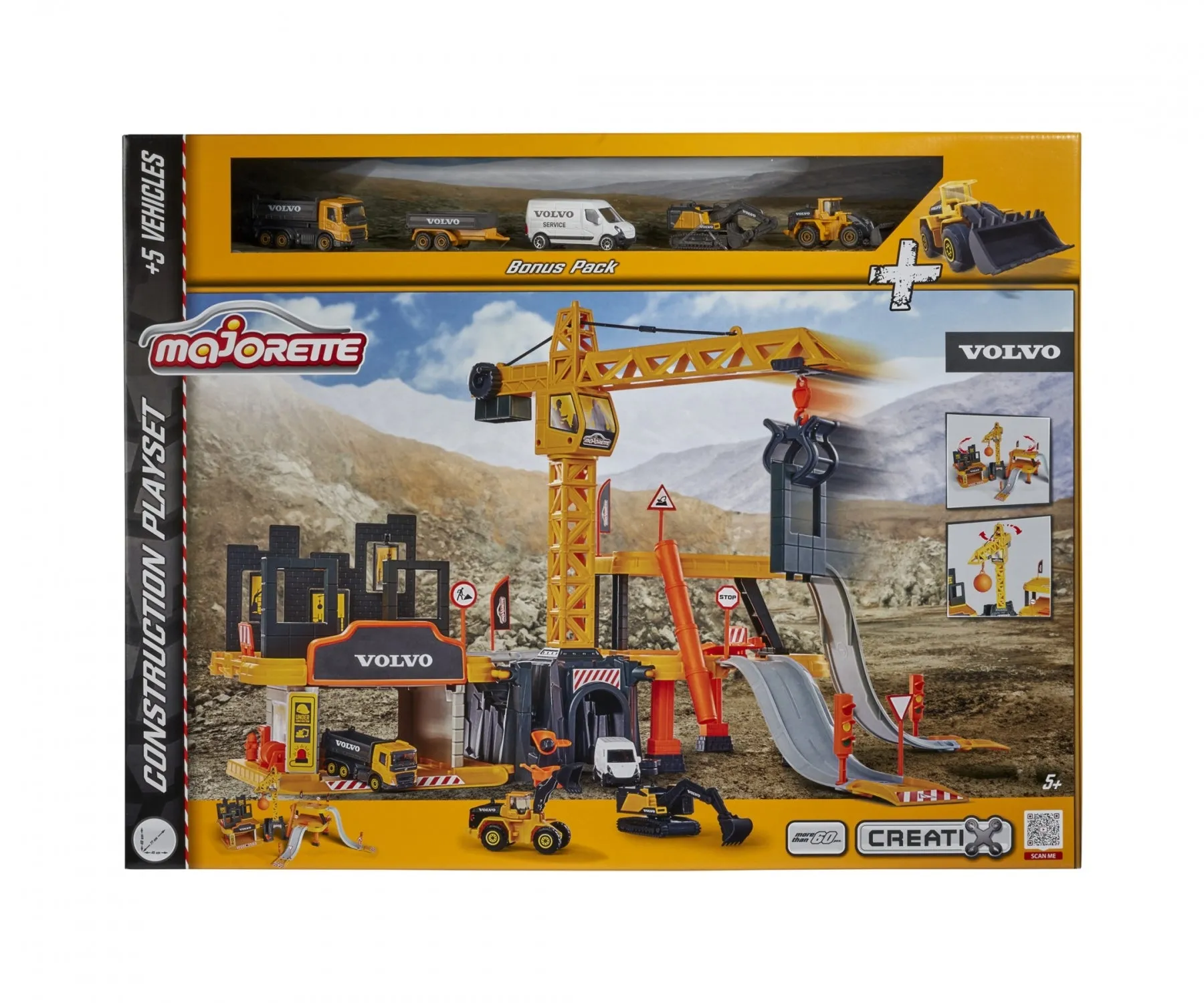 Majorette Creatix Volvo Construction Set - 5 Vehicles