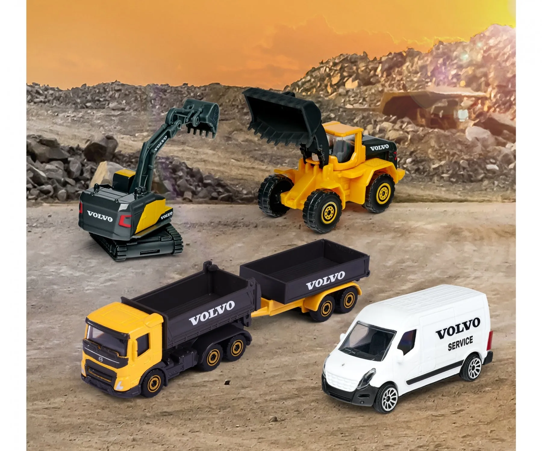 Majorette Creatix Volvo Construction Set - 5 Vehicles