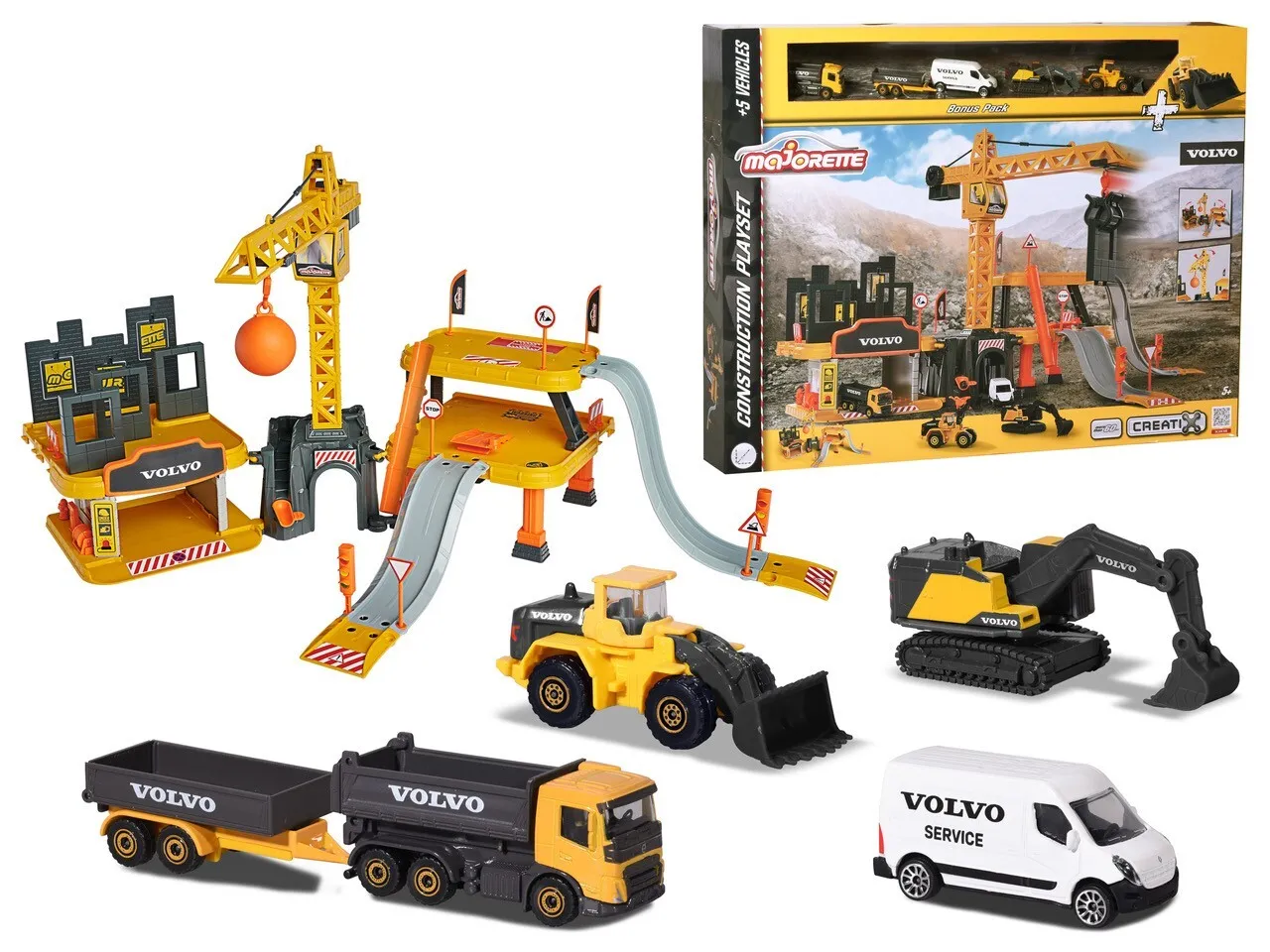 Majorette Creatix Volvo Construction Set - 5 Vehicles
