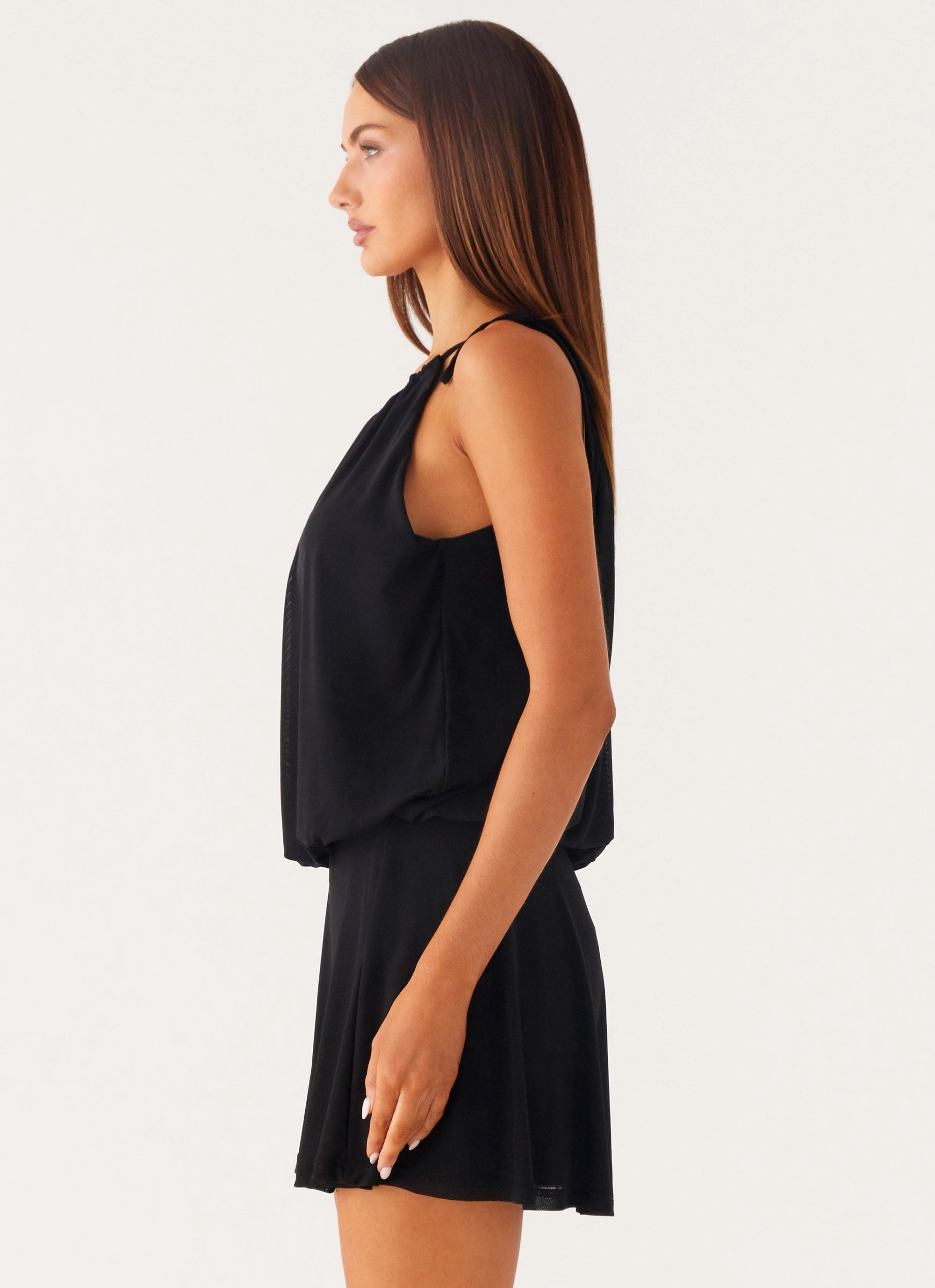 Makes Sense Mini Dress - Black Soft color