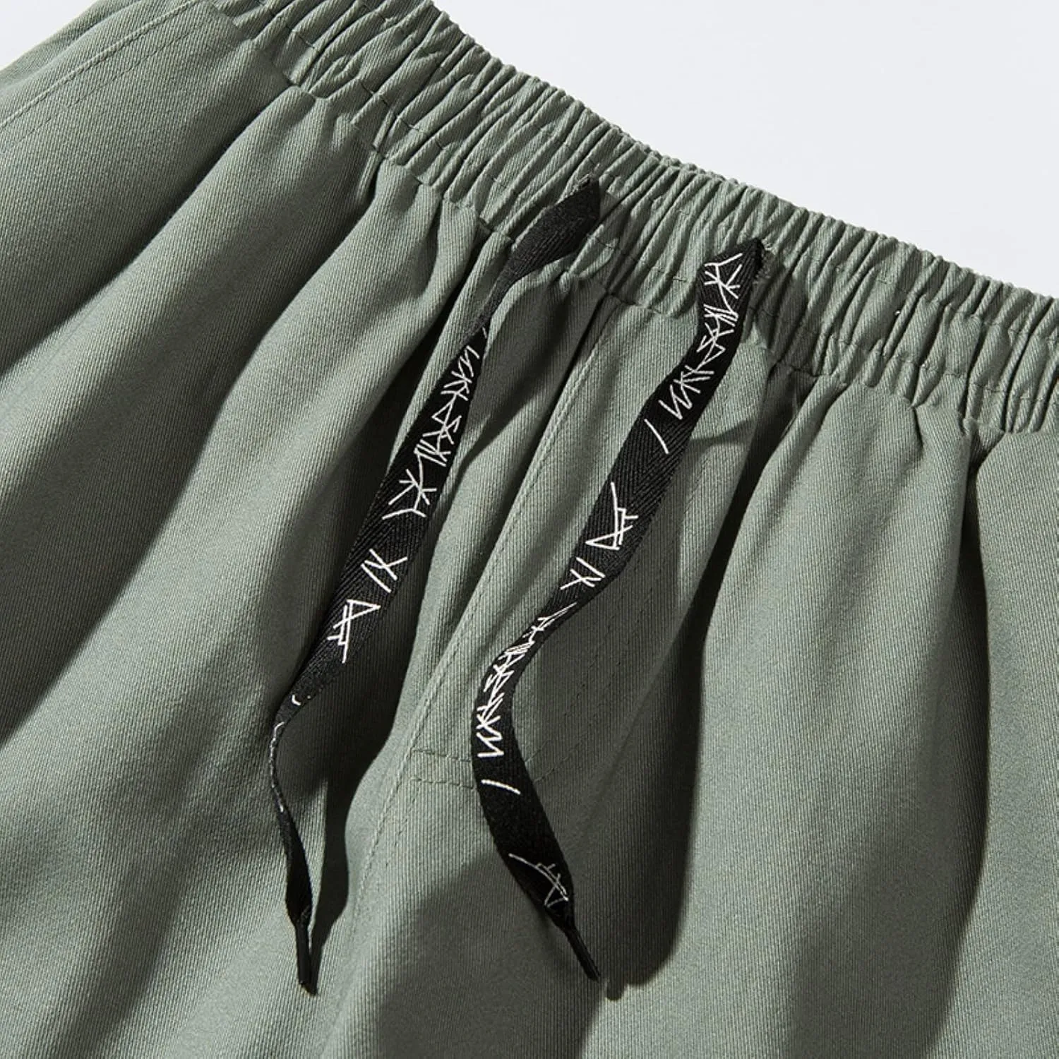 Male Summer Straight Solid Cargo Pant Cool Beach Shorts with Elastic Waist and Pockets Inseam Elastic Waist