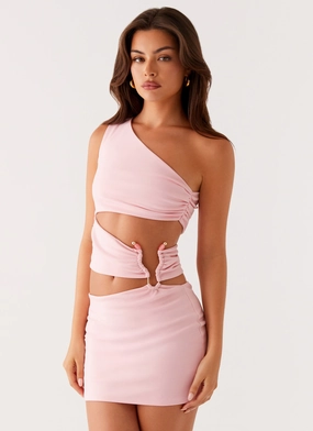 Malli Cut Out Mini Dress - Pink Panel Design Chic and Stylish All-Day Wear Malli Cut Out Mini Dress - Pink