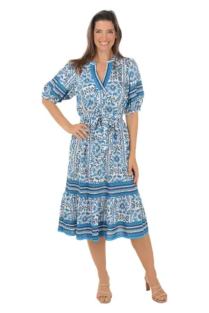 Mandala Flower Belted Dress Feminine Touch Mandala Flower Belted Dress Maximalist-Trend