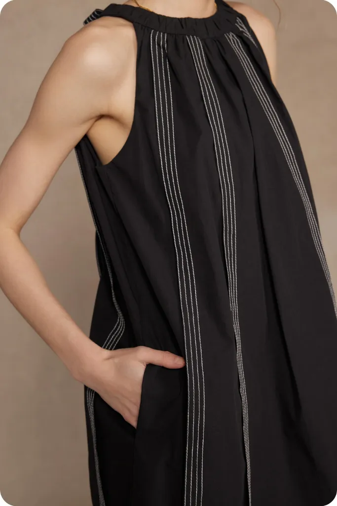 Balanced feel Manon Stitch Panel Mini Dress