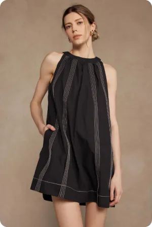 Manon Stitch Panel Mini Dress Playful Colors Manon Stitch Panel Mini Dress Casual Fit Fresh Texture