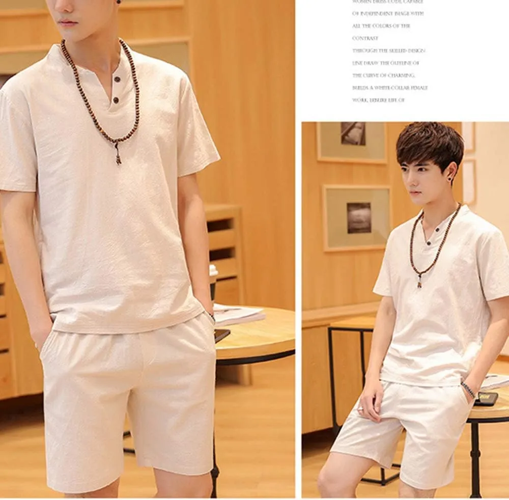 MANTORS Men's Tracksuit Summer 2 Pieces Casual Activewear Short Sleeve Shirt and Shorts