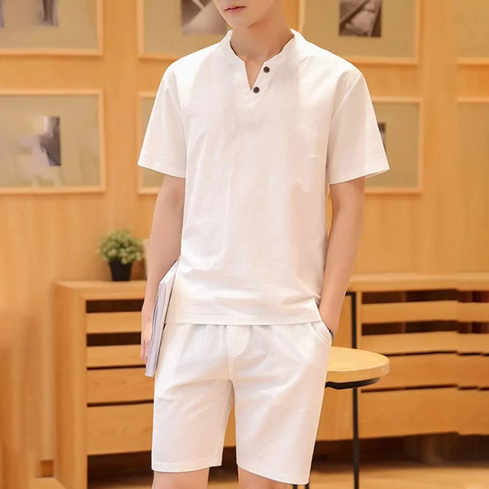 MANTORS Men's Tracksuit Summer 2 Pieces Casual Activewear Short Sleeve Shirt and Shorts