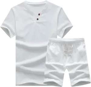MANTORS Men's Tracksuit Summer 2 Pieces Casual Activewear Short Sleeve Shirt and Shorts