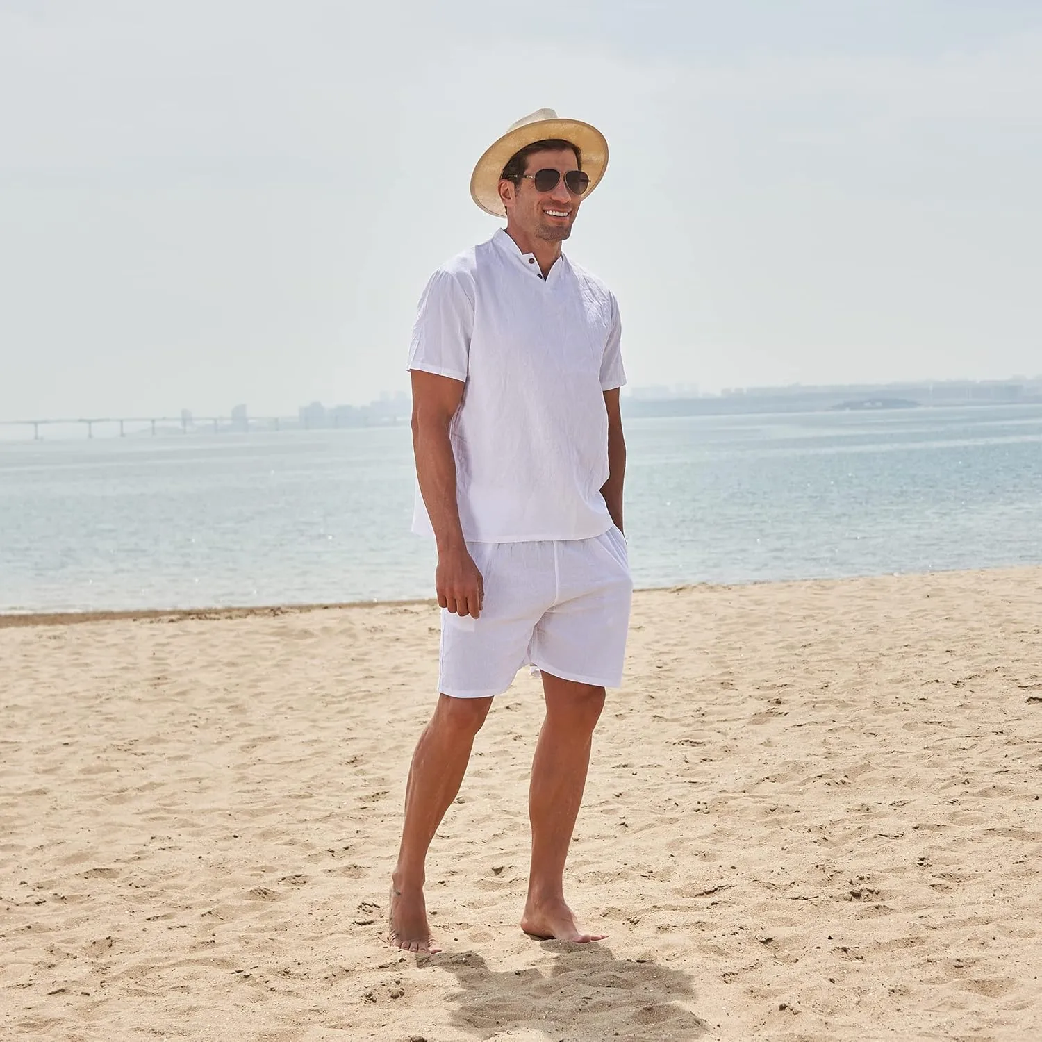 MANTORS Men's Tracksuit Summer 2 Pieces Casual Activewear Short Sleeve Shirt and Shorts