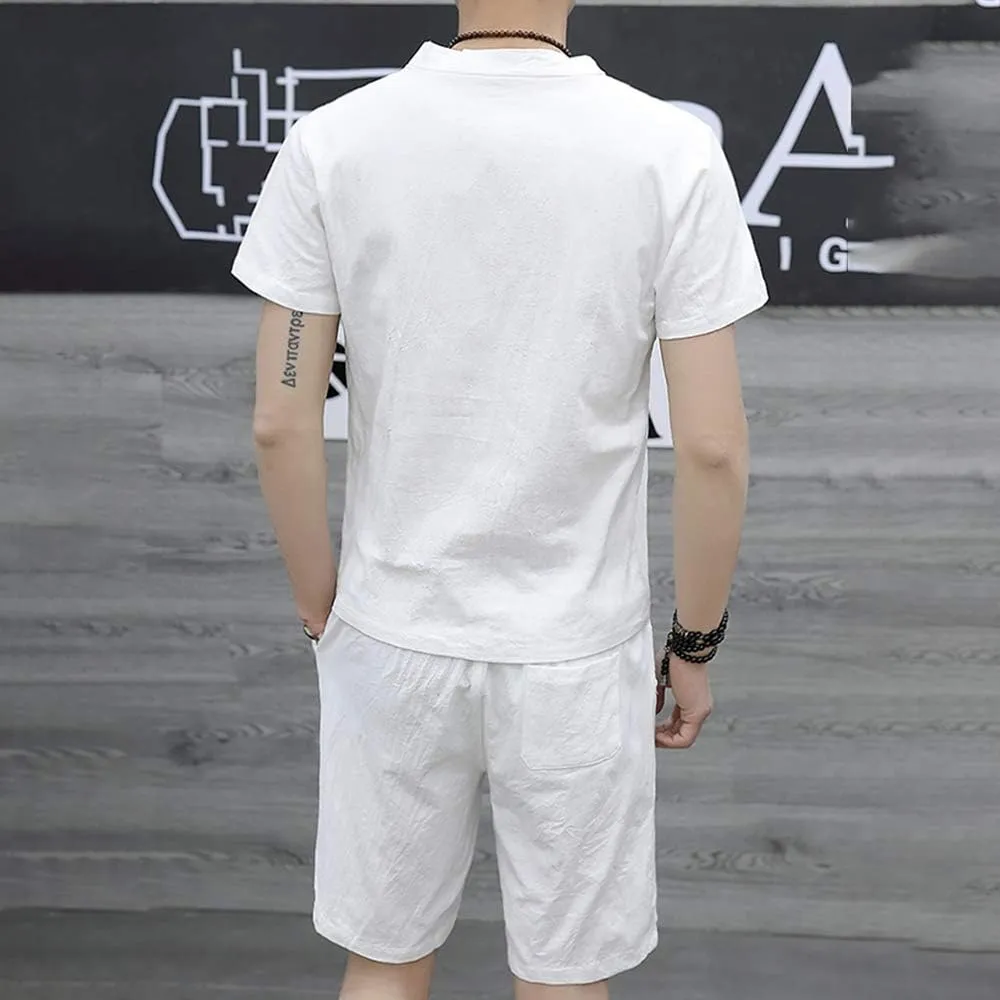 MANTORS Men's Tracksuit Summer 2 Pieces Casual Activewear Short Sleeve Shirt and Shorts