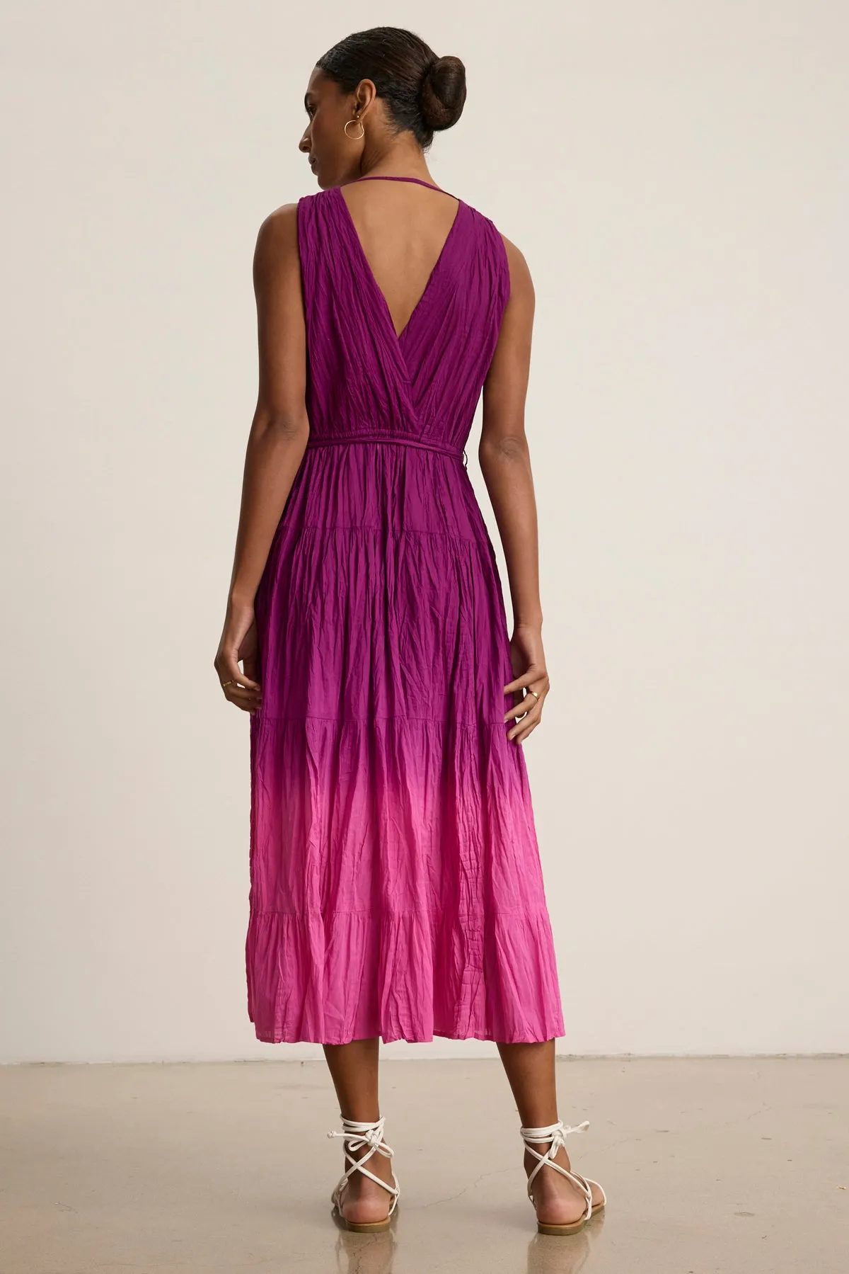 Drawstring-Waist Silky texture MARILYN DRESS