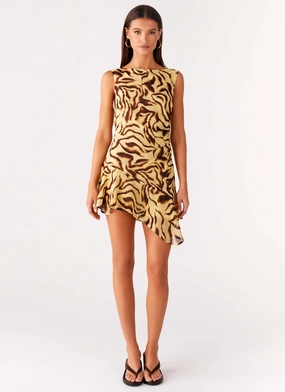 Maris Asymmetrical Mini Dress - Laguna Print Casual Elegance OdorControlTreatment Maris Asymmetrical Mini Dress - Laguna Print
