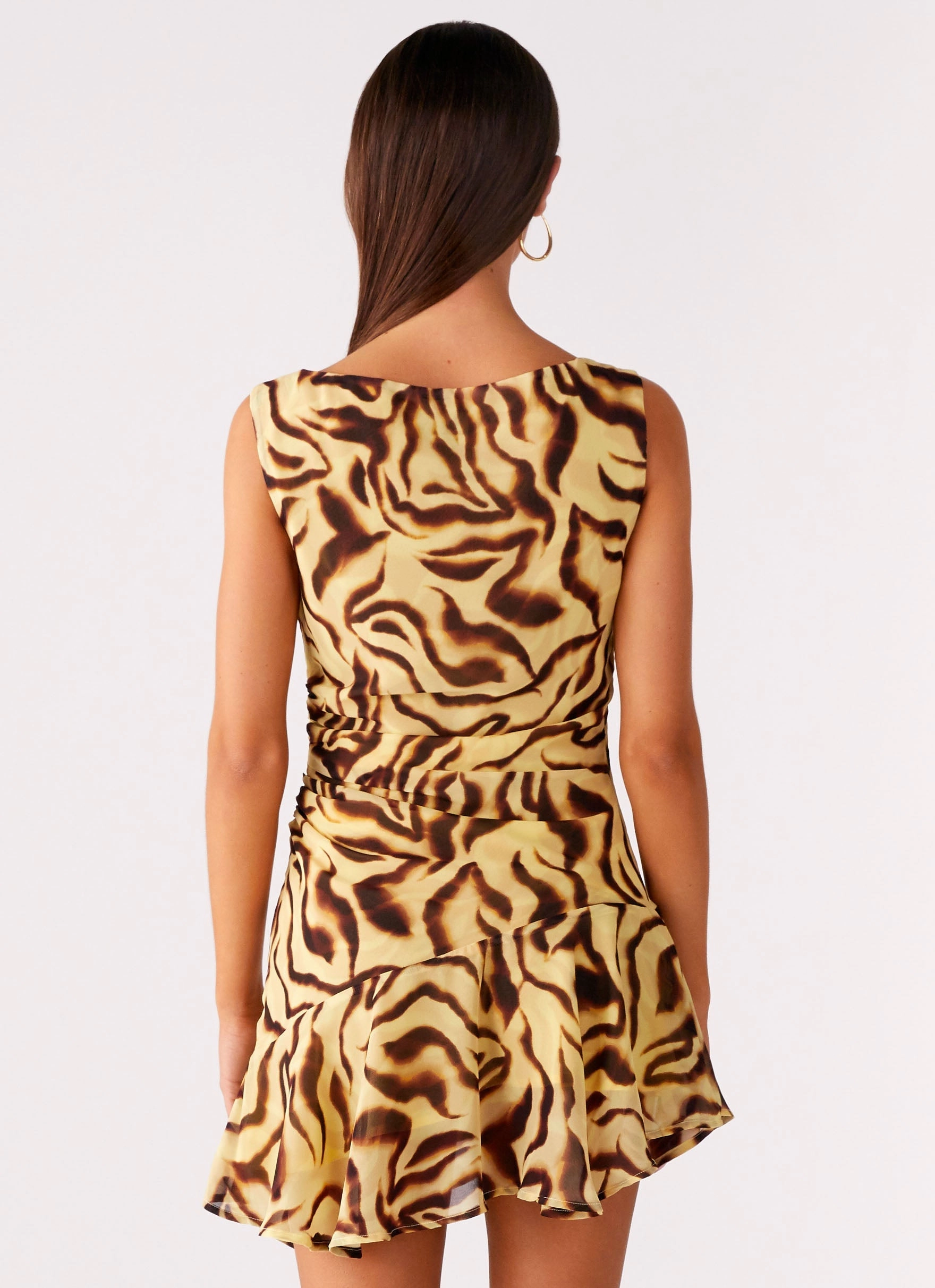 Minimal Core Maris Asymmetrical Mini Dress - Laguna Print
