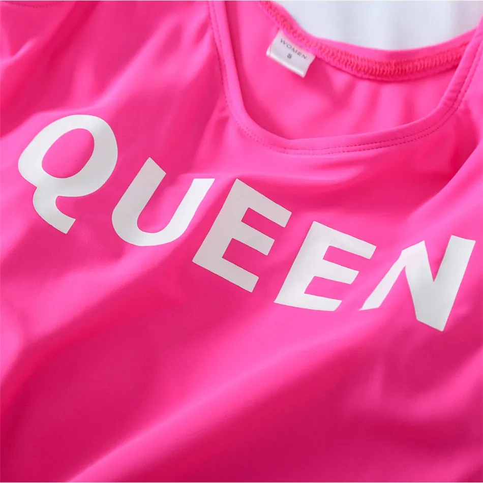 Matching Family Swimsuit Letter King Queen Swimsuit One Piece Swimwear